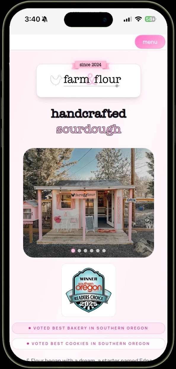 Farm & Flour Website Screenshot Screenshot of Farm & Flour website