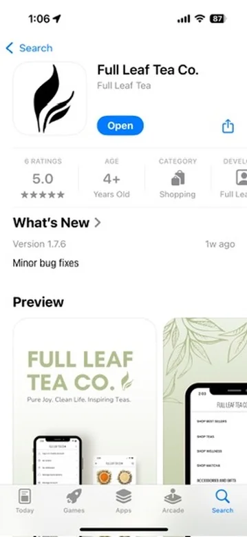 Full Leaf App Screenshot Portrait screenshot of Full Leaf App